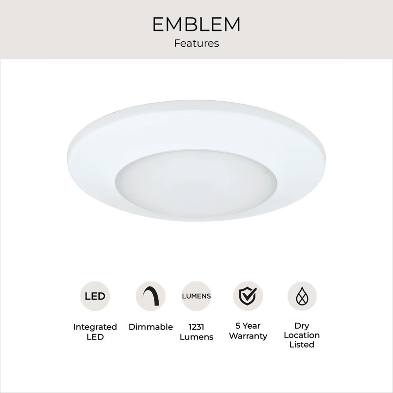 Ashlock 7.25" White LED Wet Rated Flush Mount Light