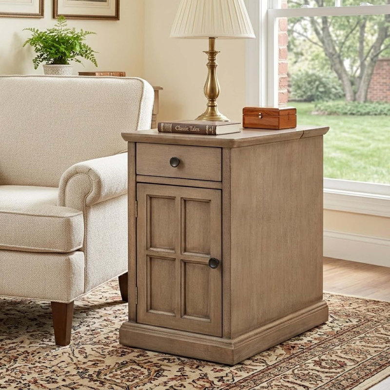 Antwin 13.99'' W Solid Wood Nightstand, Antique Brown