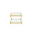 Modern Acrylic Leg Coffee Table with Double Layer Tempered Glass Top and Golden Metal Frame