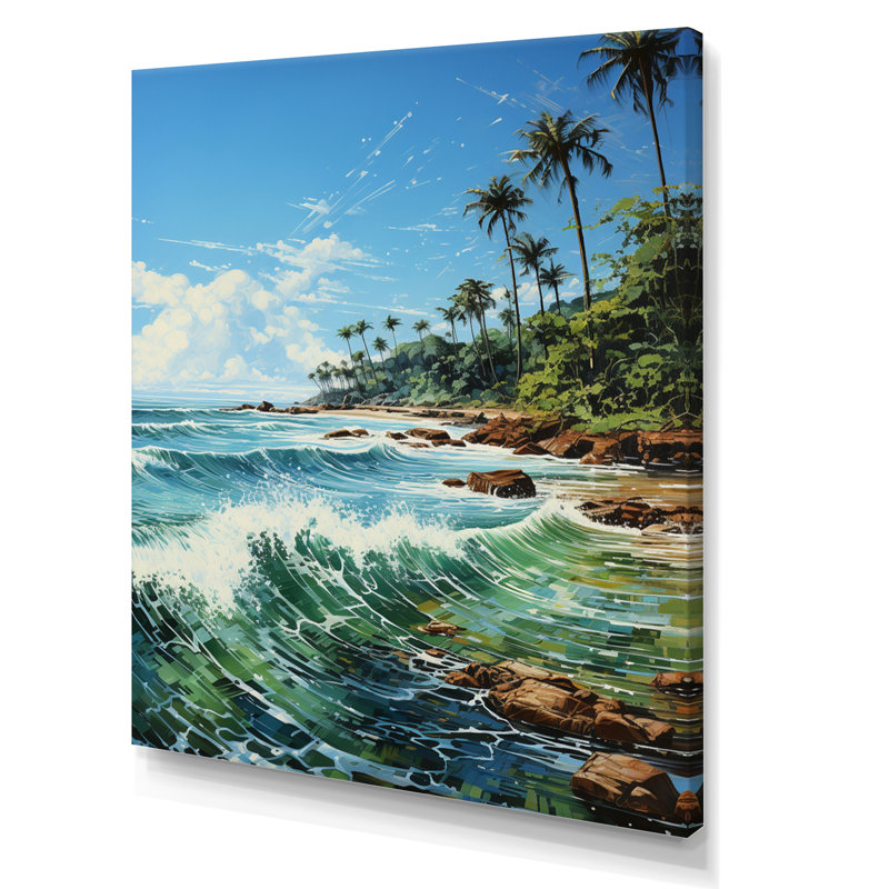 Beniah Palm Trees Palms V, reproduction d'art sur toile, H 32 po x l 16 po x P 1 po, Toile tendue