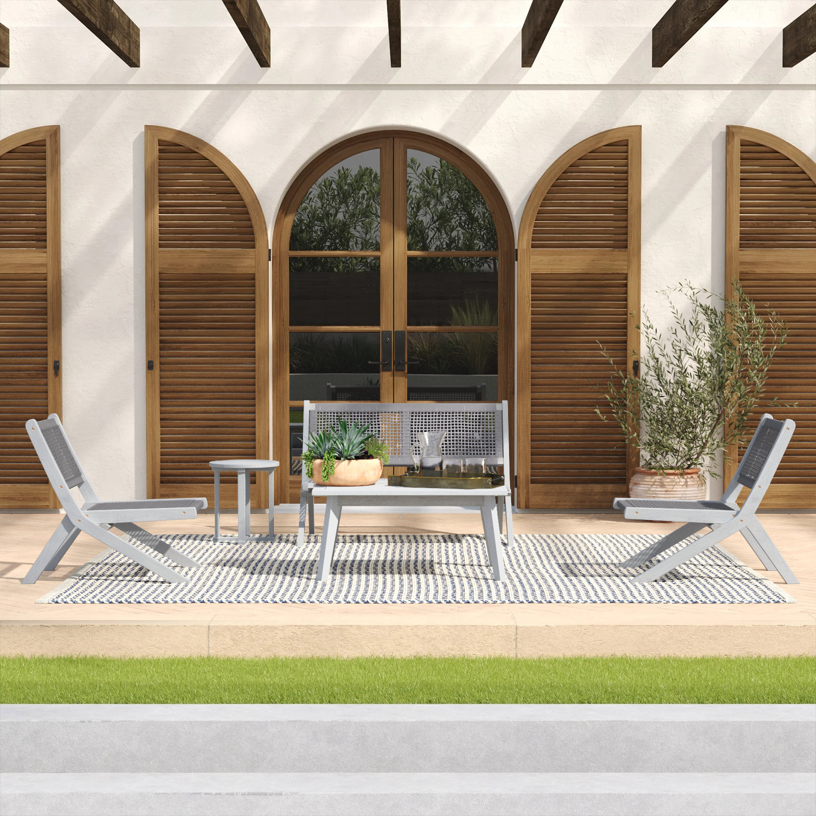 Kismet Outdoor Sofa Seating Group, Gray