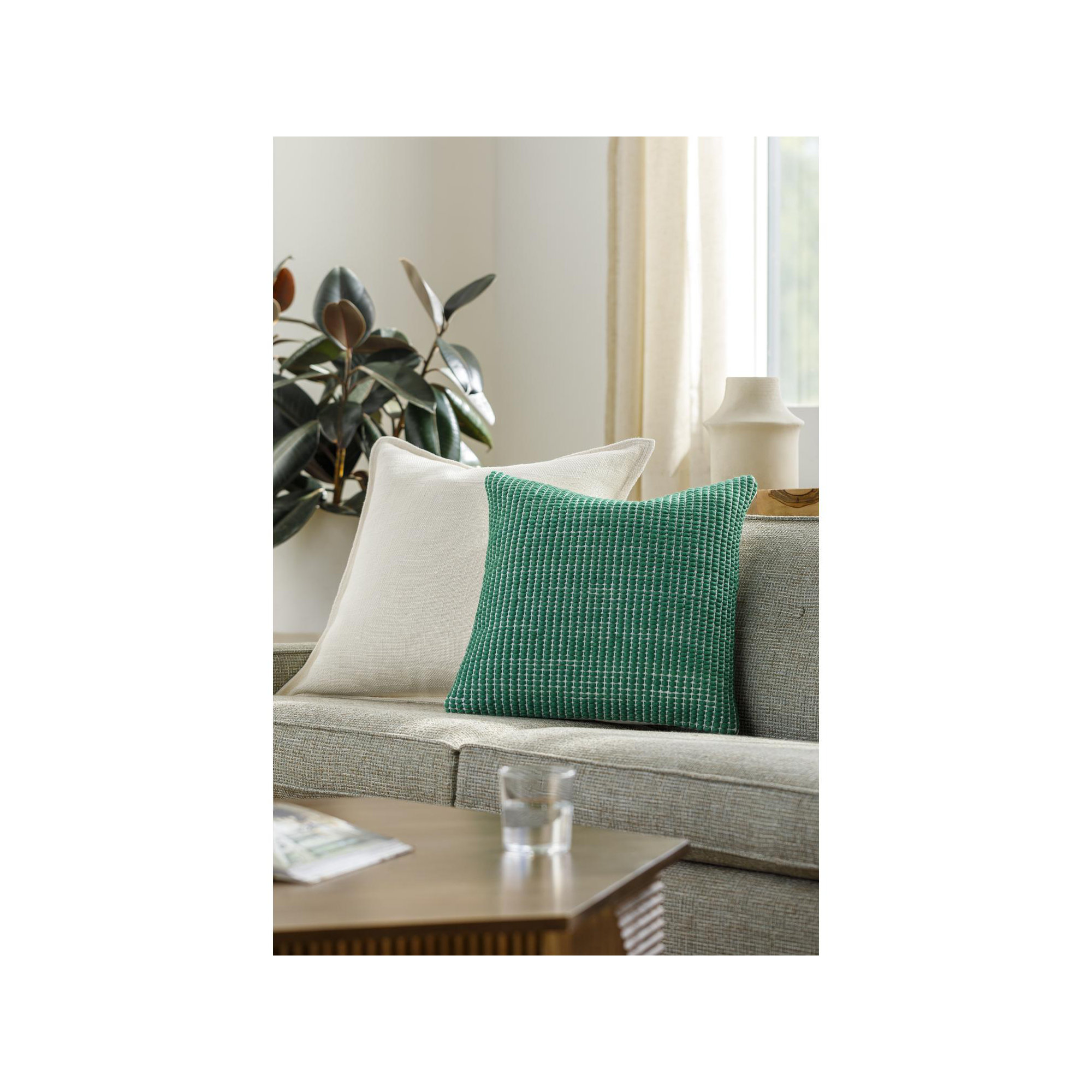 Waverly Wool Throw Pillow, Pillow Cover Only - No Insert, 20" x 20", Green
