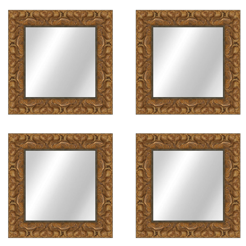 Barcelona Flat Beveled Wall Mirror, Gold