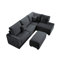Ensemble de canapé modulaire 3 pièces de style moderne avec port USB, repose-pieds, accoudoir à droite, canapé, accoudoir à gauche, salon principal-1736270690