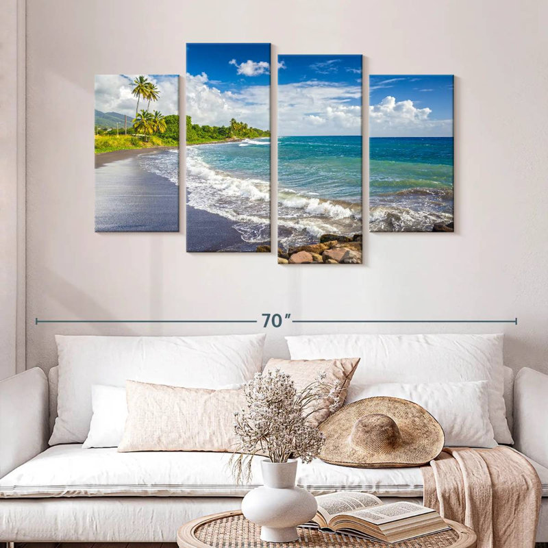 Lynelle St Kitts Black Sand Island, 32" H x 52" W