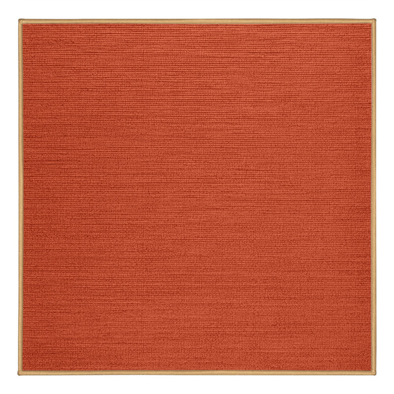 Machine Washable Solid Red Area Rug, Square 4'