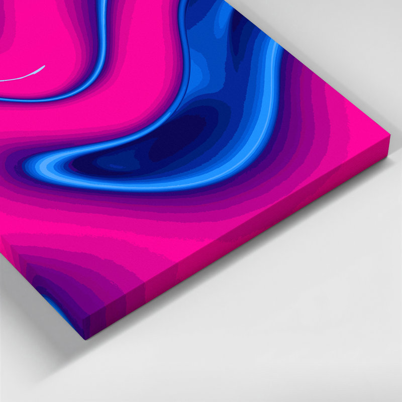 "Gradient Abstract" 82, art mural sur toile rose, H 8 po x l 8 po