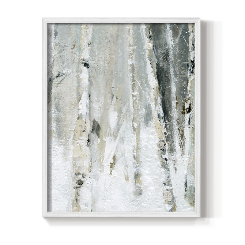 «Snowy Birch II», reproduction encadrée - bois massif, H 11 po x l 9 po, Blanc