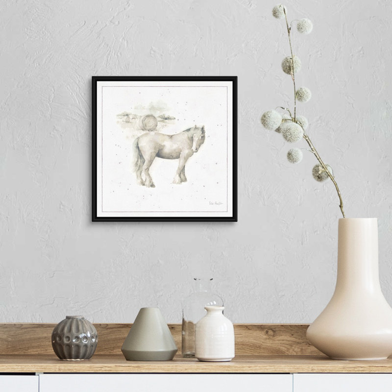 «Farm Friends», art mural neutre sur toile, H 14 po x l 14 po x P 2 po, Toile avec cadre noir