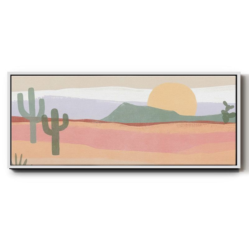 Cactus Plateau I- Framed Canvas, H 20 po x l 50 po