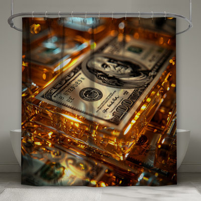 Currency Shower Curtain -  Finance Bathroom Decor Modern
