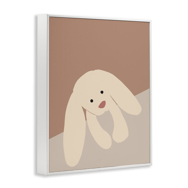 «Simple Floppy Bunny», art de la giclée encadrée par Chen Alyesh, Estampe numérique encadrée blanc bord de mer