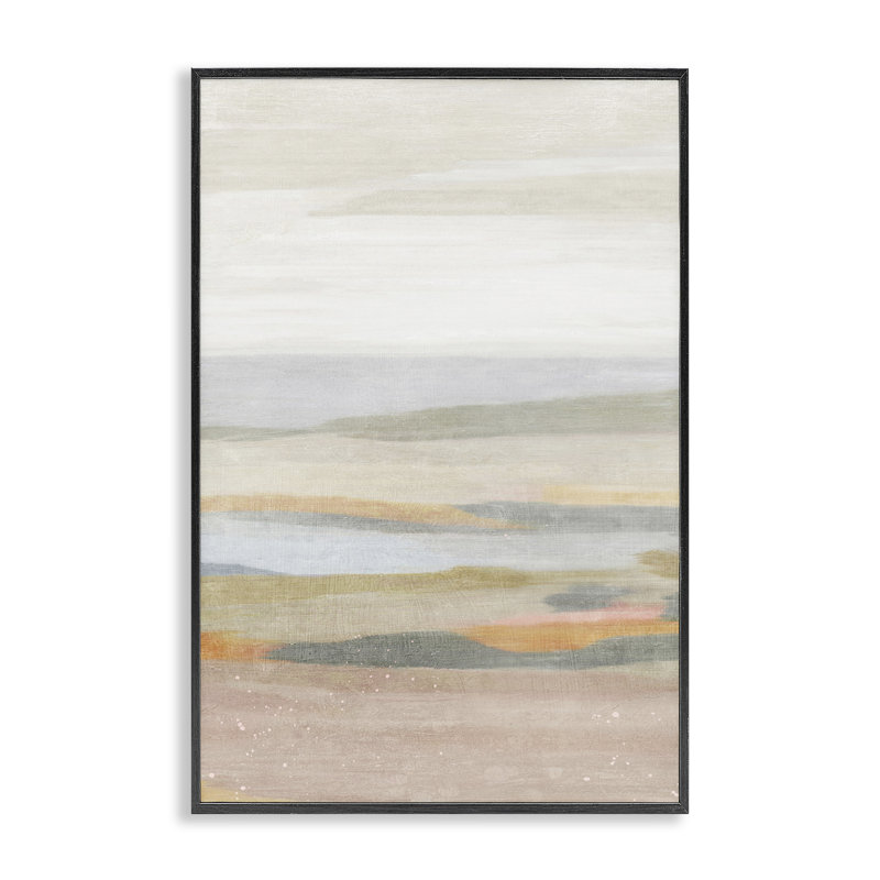 «Calming Neutral Beach», estampe numérique encadrée par Suzanne Nicoll, Giclée encadrée noir minuit, H 18 po x l 12 po