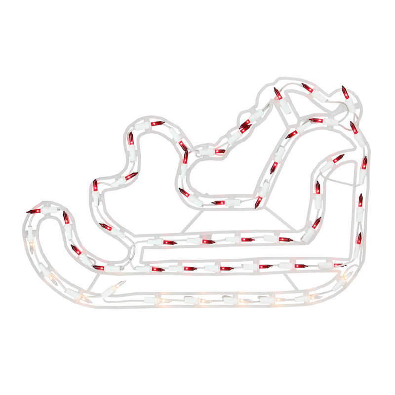 Décoration de fenêtre de Noël 17,5 po rouge et transparent