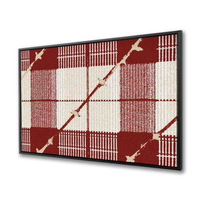 Motif carré - Toile encadrée blanche
