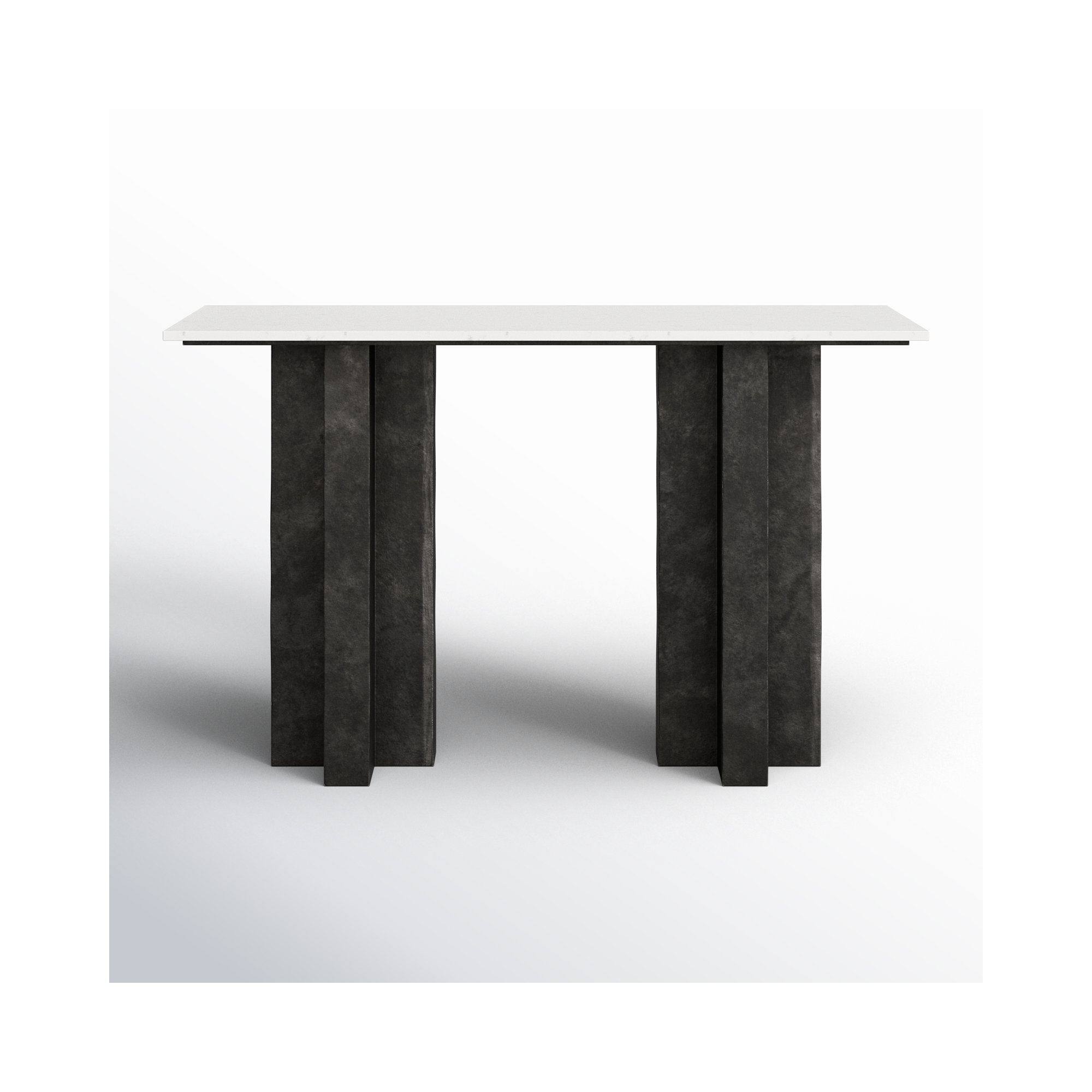 51'' Console Table, White/Neutral