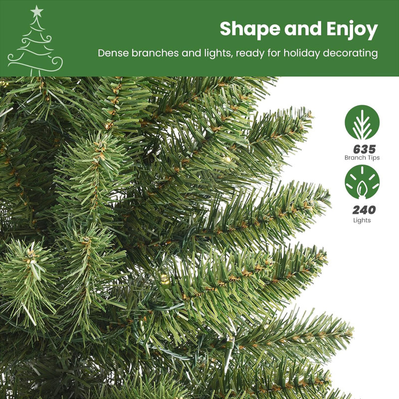 Lighted Artificial Christmas Tree, 6'