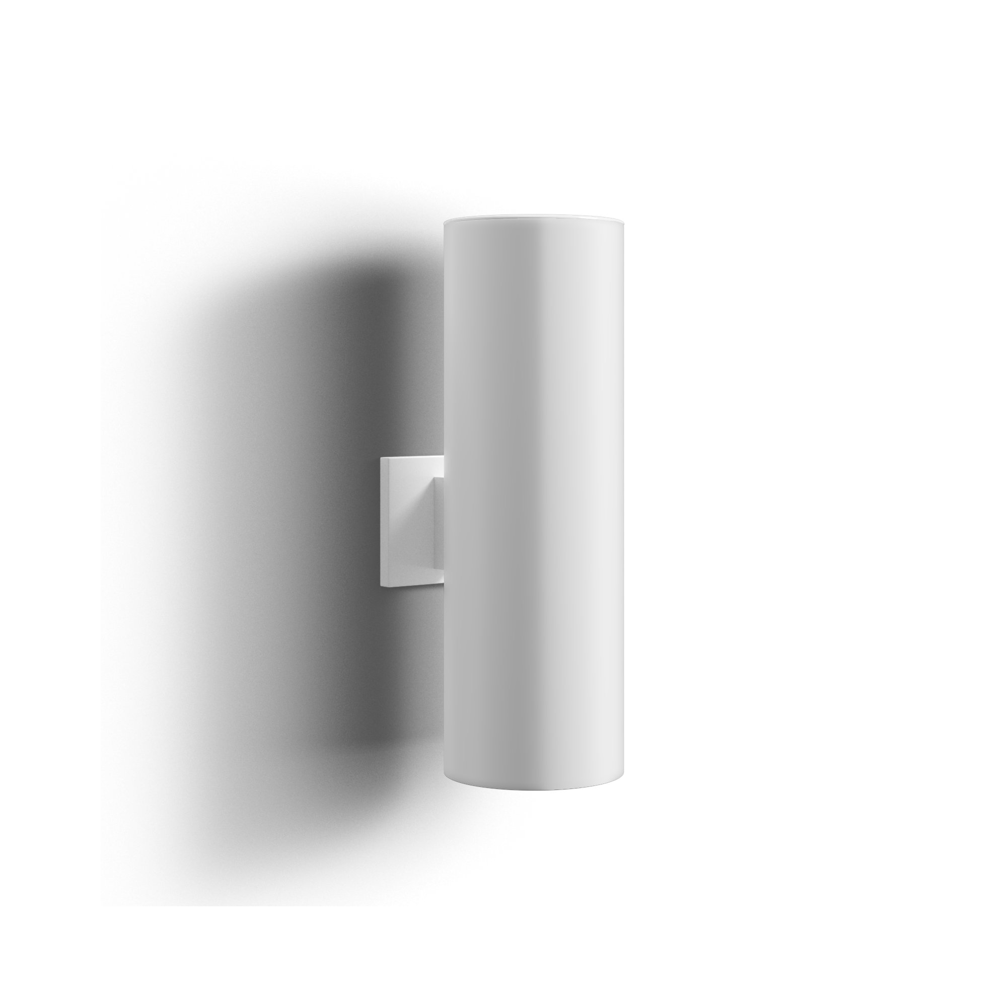 Dylan 2 Light Cylinder Outdoor Aluminum Wall Light, No, 18.25" H x 6" W x 6" D, White