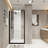 28"x 72" Pivot Shower Door with Half Frame, Tempered Glass