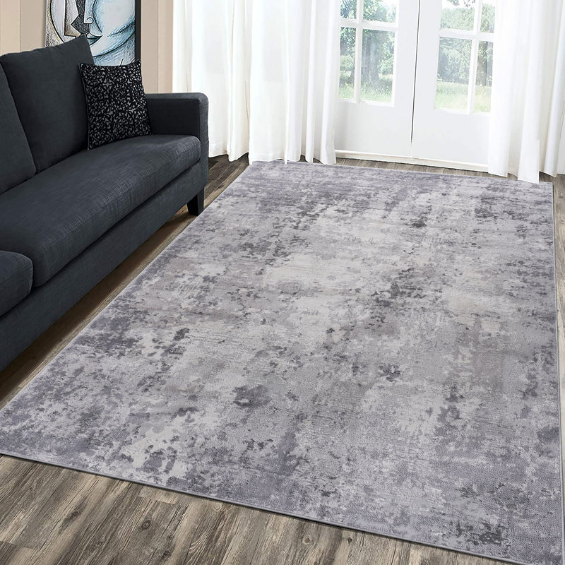 Naar Marfi Area Rugs, Light Grey/Abstract Accent Power Loom Machine -Crafted Rug, Rectangle 5'3" x 7'6"