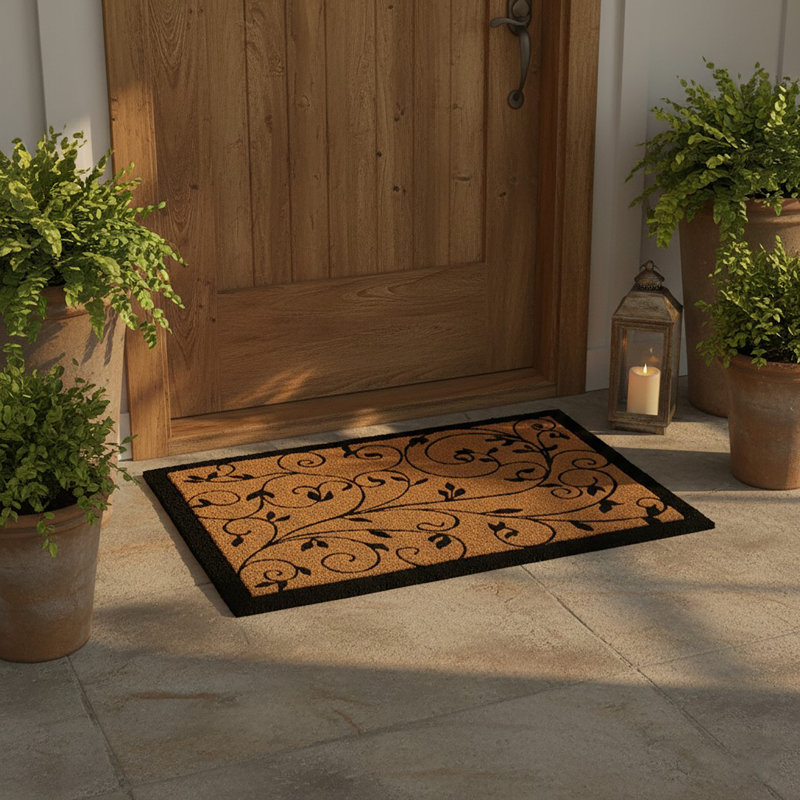 Non-Slip Floral Outdoor Doormat