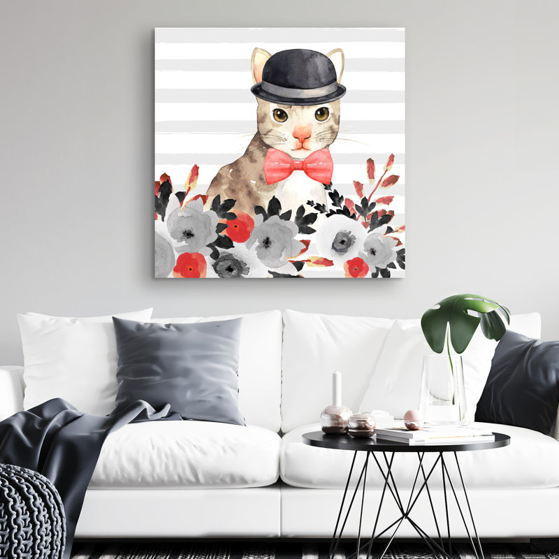 Cat detective - 32"x32" art on canvas