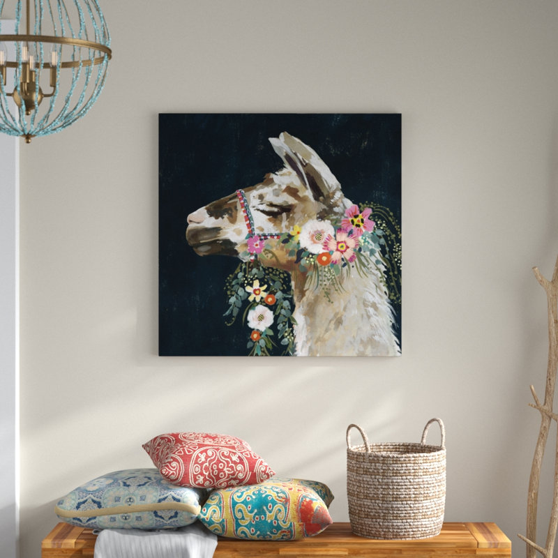 Lovely Llama II by Victoria Borges - Wrapped Canvas Painting, 91cm H x 91cm W