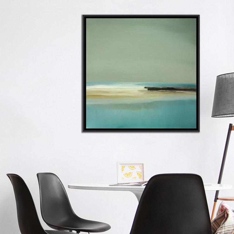 « lagon », reproduction sur toile tendue, H 18 po x l 18 po x P 1,5 po, Pas de tapis, Toile avec cadre noir