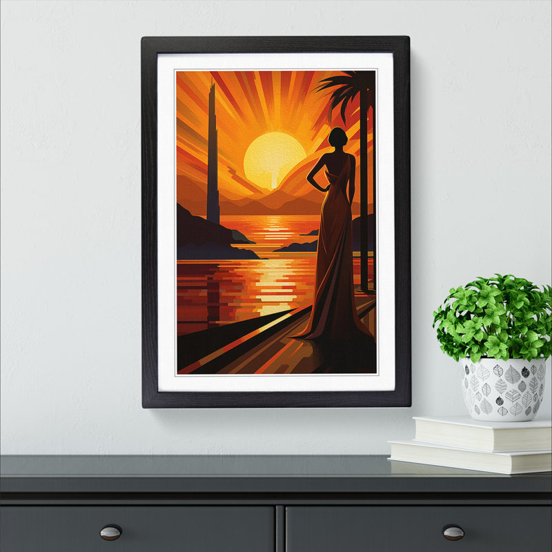 Single Picture Frame Print on Wood, 34cm H x 25cm W, Black Framed