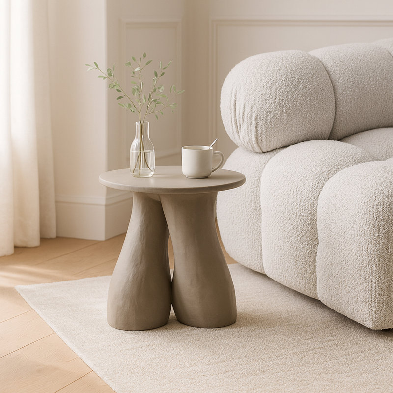 Table de bout en aluminium Talence, Taupe