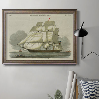 Toile encadrée Antique Clipper Ship II - prête à être accrochée