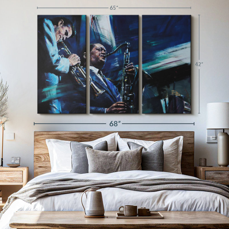 «Blue Cool Wall Art» sur toile, H 42 po x l 65 po x P 1,25 po