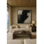Construction d'ombre : Abstraction architecturale monochrome sur toile encadrée par - Cadre brun-248254922