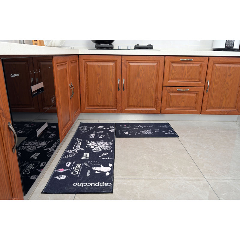 Deyanara Abstract Polyester Non-Skid Kitchen Mat