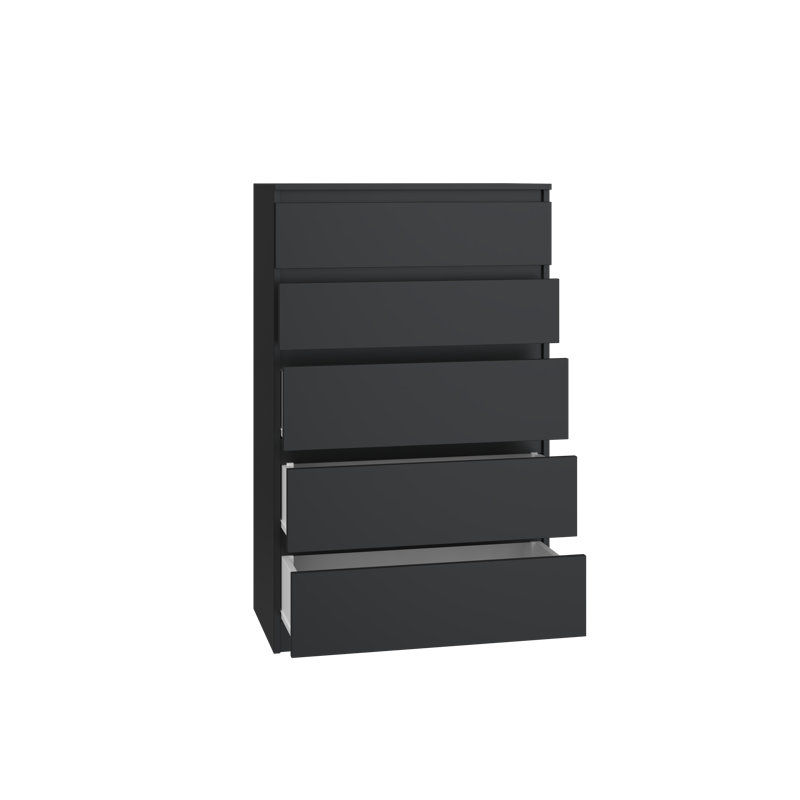 Tonya 5 Drawer 70cm Chest of Drawers, Black