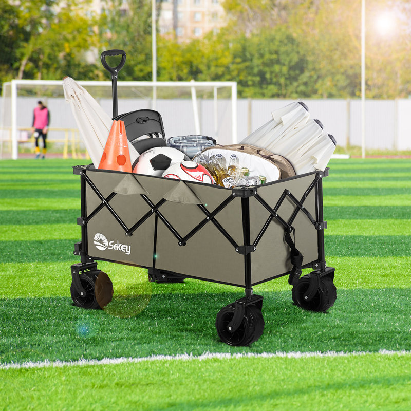 Foldable Tailgating Wagons, Black/Brown