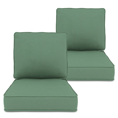 Ensemble de coussins de siège d'extérieur profond de 2, 23 po x 24 po x 4 po, coussin de chaise de patio en mousse haute densité, coussin en oléfine résistant aux rayons UV et résistant aux rayons UV pour chaise, canapé, causeuse et mobilier de patio