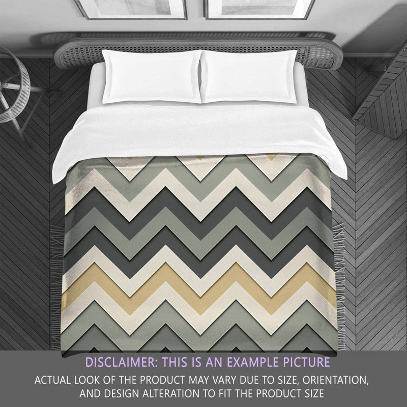 Chevron Comforter, King Comforter, Gray/Beige
