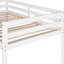 Lit mezzanine simple en bois massif avec glissade, cadre blanc, design élégant sécuritaire, matériaux de fabrication de qualité