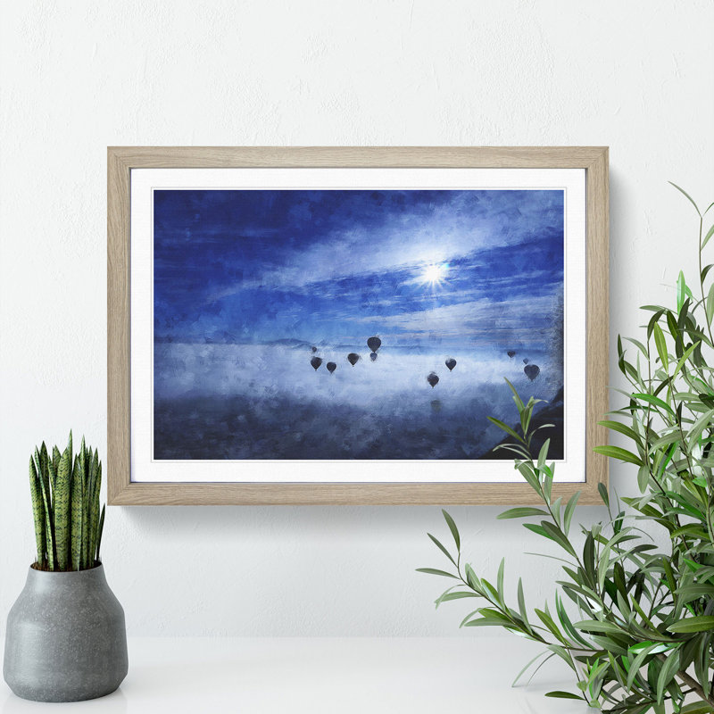 Hot Air Balloons Vol.1 - Picture Frame Painting, 36cm H x 48cm W x 2cm D, Oak Framed