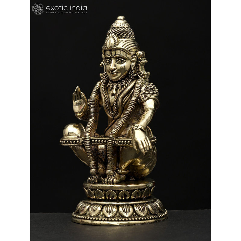 6 Inch Small Ayyappan Brass Statue