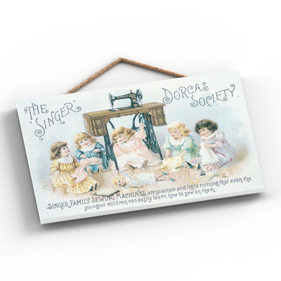 Singer Dorcas Vintage Retro Poster Design On Wooden Plaque