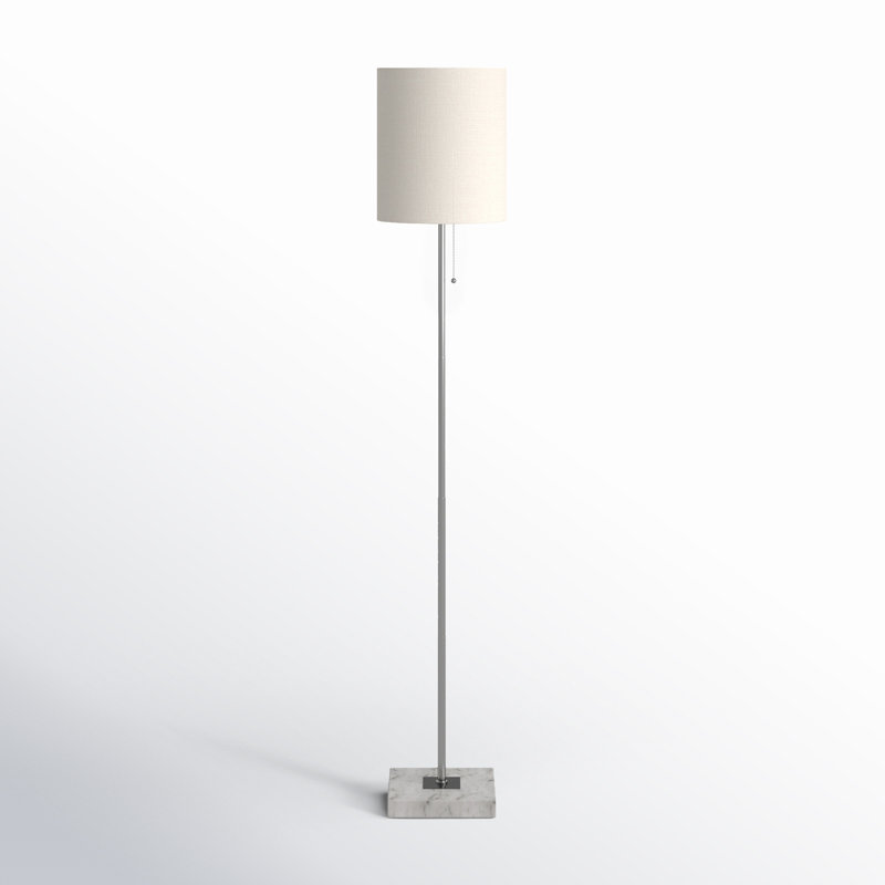 Lampe sur pied 62 po Reed, Acier brossé