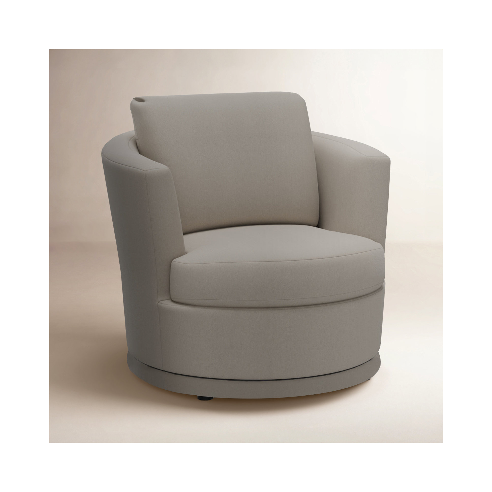 Upholstered Swivel Barrel Chair, Drusky Twig Sustain® Basketweave