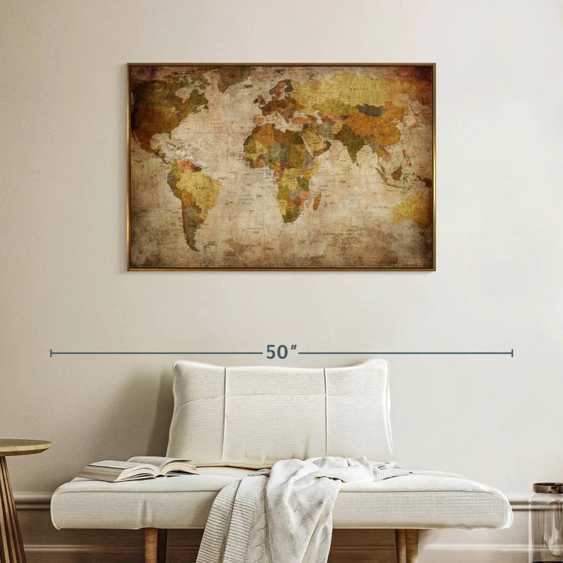 World Burwell, Cadre flottant doré, 40 po x 27 po