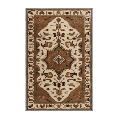 Tapis brun lavable à la machine