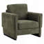 Fauteuil d'appoint rembourré avec accoudoirs en bois massif, fauteuil club carré en tissu bouclé avec coussin épais, chaise d'appoint moderne avec piètement luge pour salon et chambre-1715140338