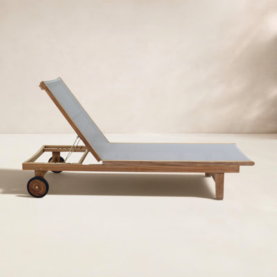 Georgina 25.75'' Outdoor Teak Chaise Lounge