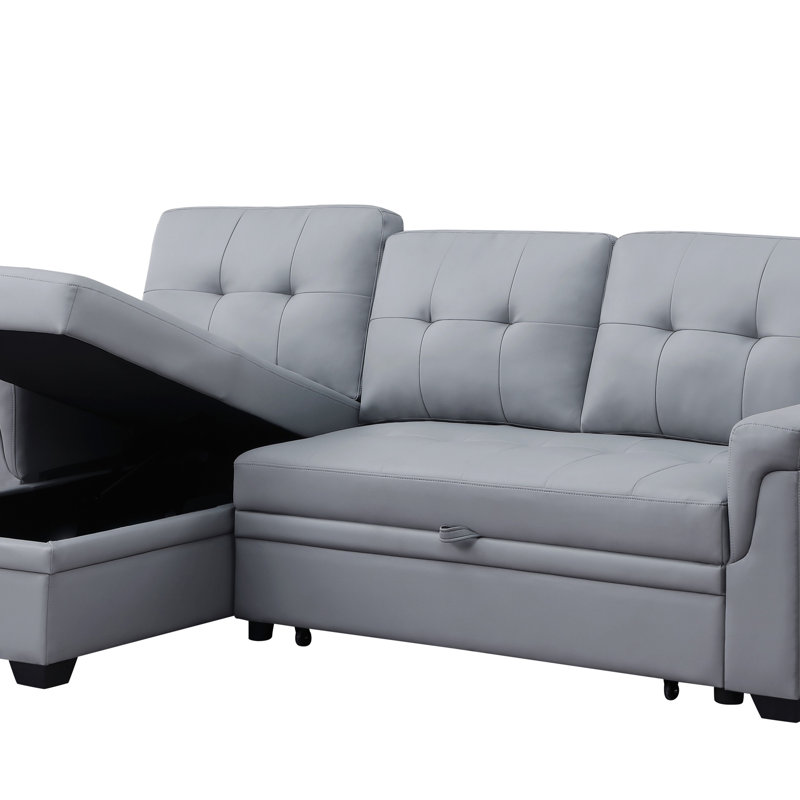 Canapé-lit modulaire réversible en cuir Vegan