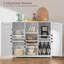 Armoire de rangement, blanc - 2 portes avec 4 tablettes, buffet pour salon, vestibule, salle de bain ou bureau à domicile